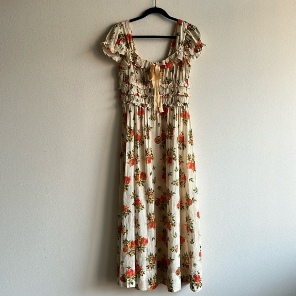 Doen Clarinet Dress Orangerie Floral Size M